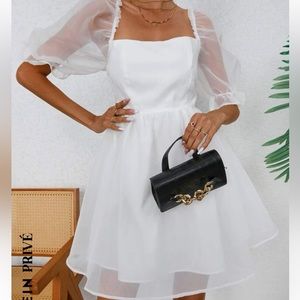 white shein dress